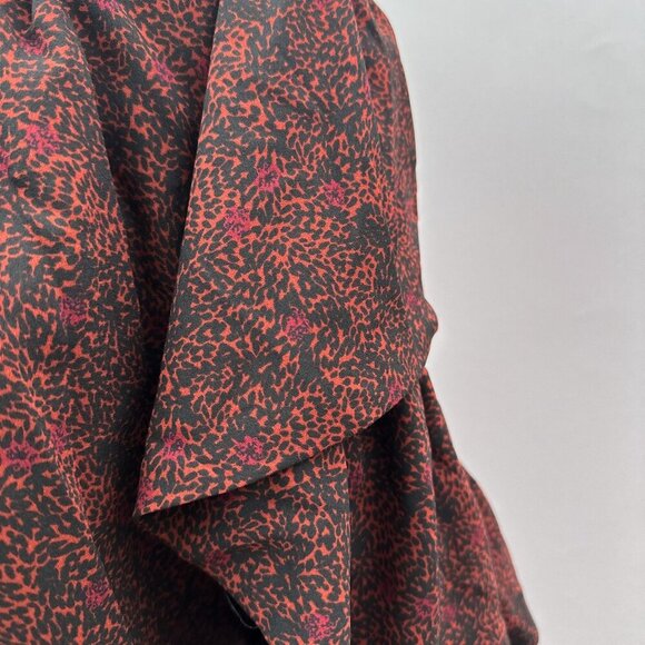 Gibson Latimer Women Jumpsuit Off-Shoulder Puff Butterfly Sleeves Burgundy L NWT - Picture 4 of 12